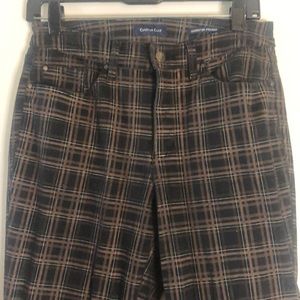 Straight black and brown plaid pants